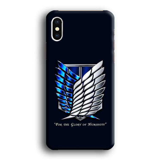 AOT The Survey Corps Blue iPhone X Case-Plastic / Full Wrap (3D Case)-Xtracase