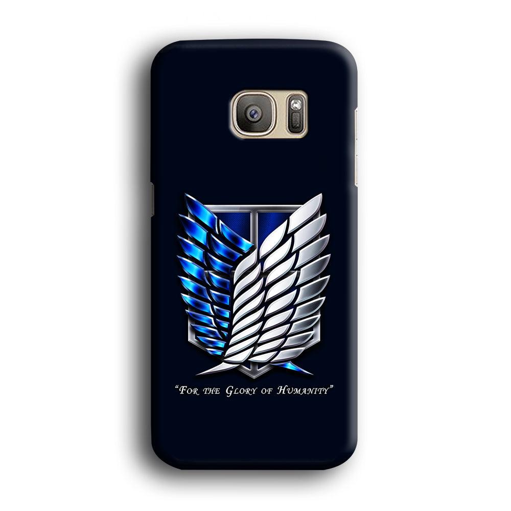 AOT The Survey Corps Blue Samsung Galaxy S7 Edge Case-Plastic / Full Wrap (3D Case)-Xtracase