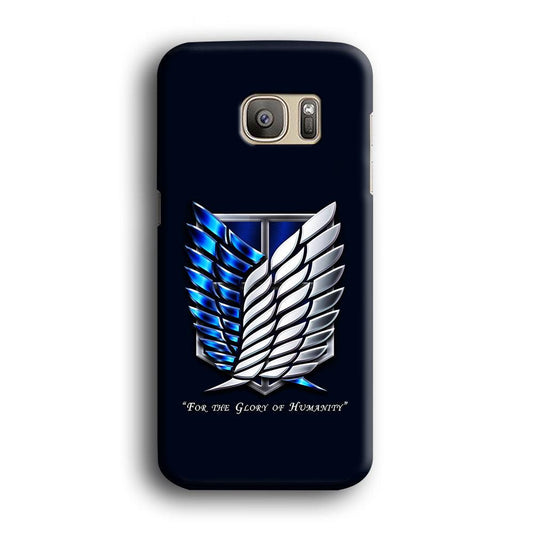 AOT The Survey Corps Blue Samsung Galaxy S7 Edge Case-Plastic / Full Wrap (3D Case)-Xtracase