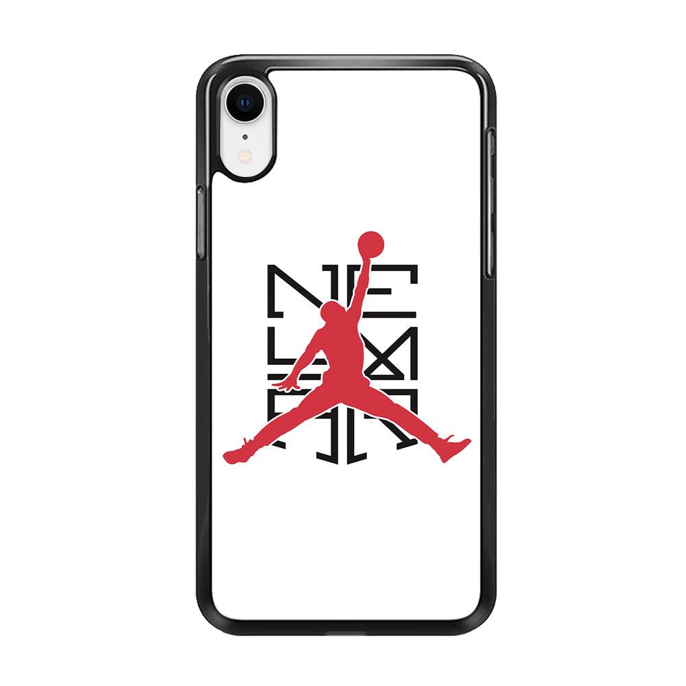 Air Jordan Logo Neymar White iPhone XR Case-Rubber / Black (2D Case)-Xtracase