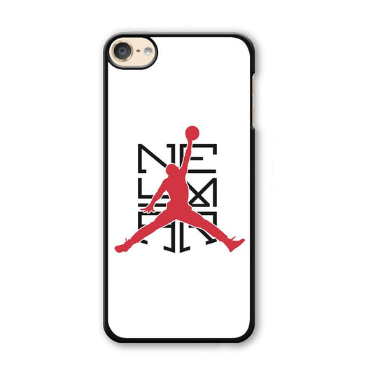Air Jordan Logo Neymar White iPod Touch 6 Case-Rubber / Black (2D Case)-Xtracase