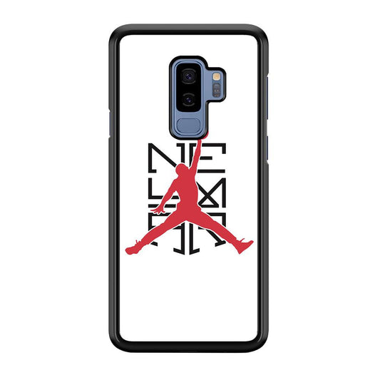Air Jordan Logo Neymar White Samsung Galaxy S9 Plus Case-Rubber / Black (2D Case)-Xtracase