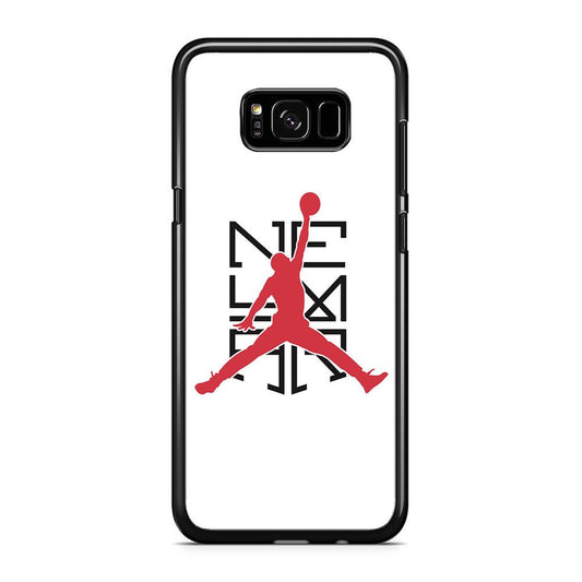 Air Jordan Logo Neymar White Samsung Galaxy S8 Plus Case-Rubber / Black (2D Case)-Xtracase