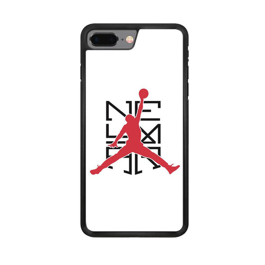 Air Jordan Logo Neymar White iPhone 7 Plus Case-Rubber / Black (2D Case)-Xtracase