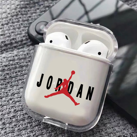 Air Jordan Logo  Hard Plastic Protective Clear Case Cover For Apple Airpods