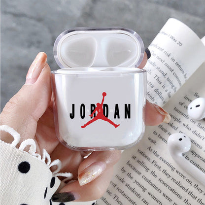Air Jordan Logo  Hard Plastic Protective Clear Case Cover For Apple Airpods