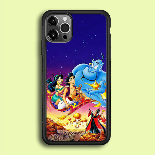 Aladdin Poster iPhone 12 Pro Case-Rubber / Black (2D Case)-Xtracase