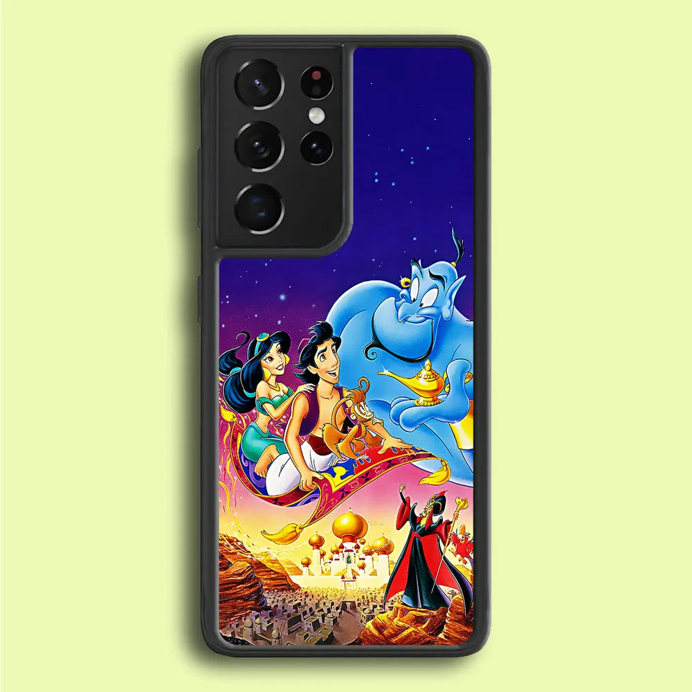 Aladdin Poster Samsung Galaxy S25 Ultra Case-Rubber / White (2D Case)-Xtracase