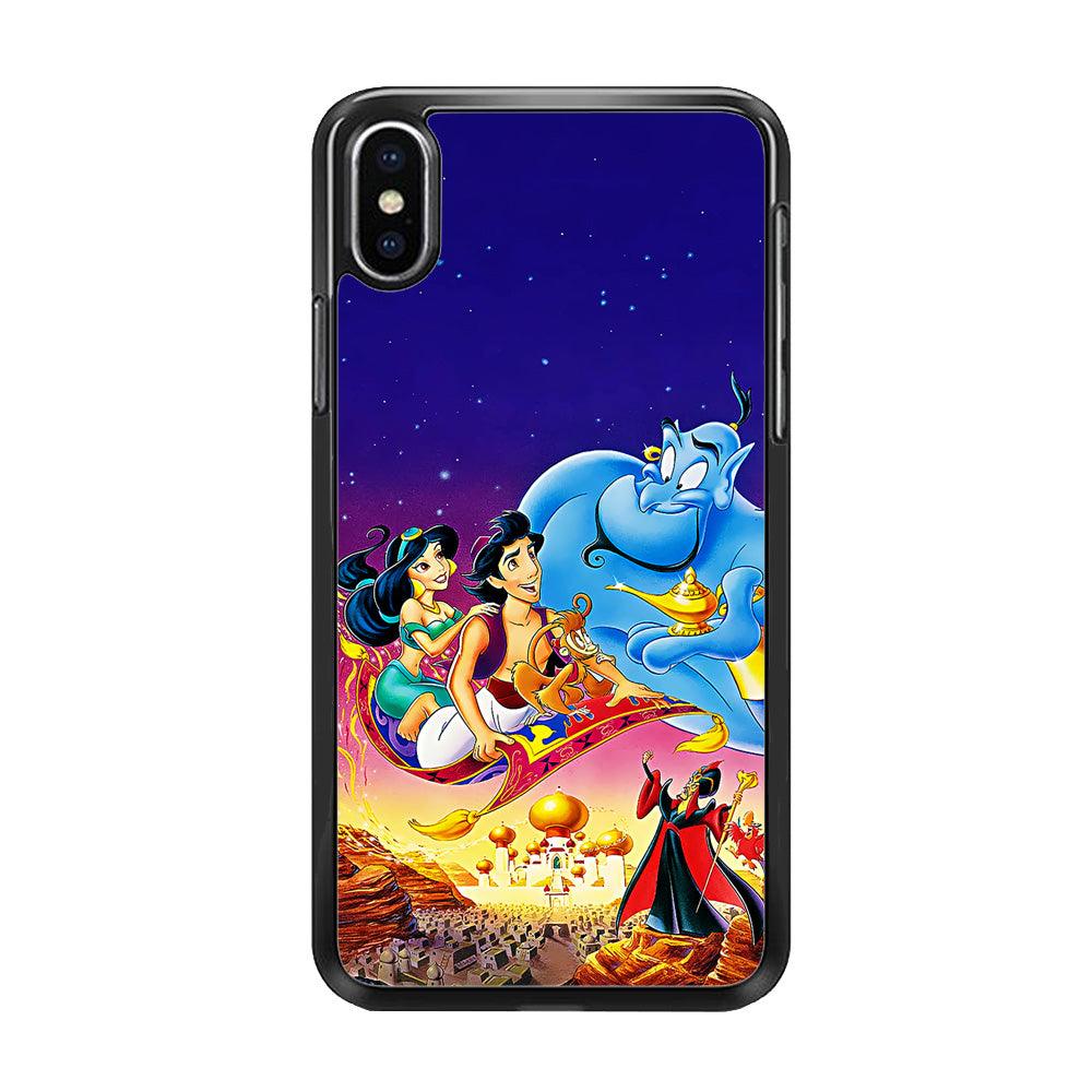 Aladdin Poster iPhone Xs Case-Rubber / Black (2D Case)-Xtracase