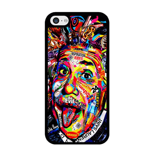 Albert Einstein Art iPhone 5 | 5s Case-Rubber / Black (2D Case)-Xtracase