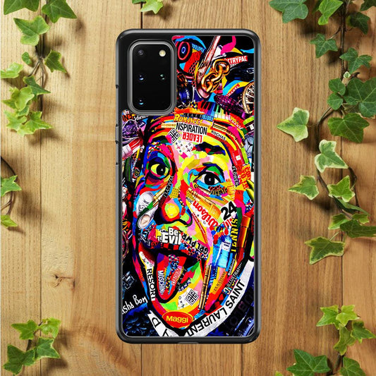 Albert Einstein Art Samsung Galaxy S20 Plus Case-Rubber / Black (2D Case)-Xtracase