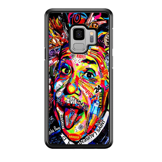 Albert Einstein Art Samsung Galaxy S9 Case-Rubber / White (2D Case)-Xtracase