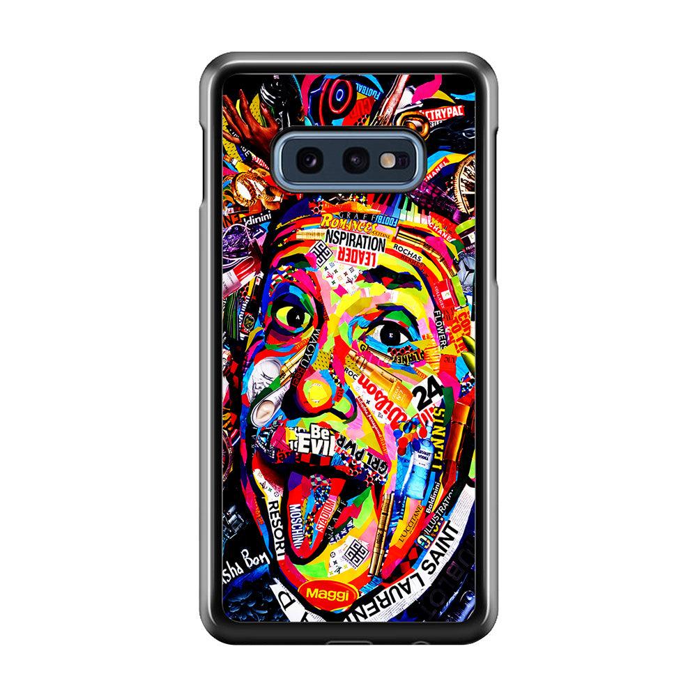 Albert Einstein Art Samsung Galaxy S10E Case-Rubber / Black (2D Case)-Xtracase