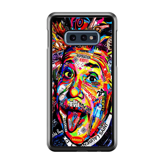 Albert Einstein Art Samsung Galaxy S10E Case-Rubber / Black (2D Case)-Xtracase