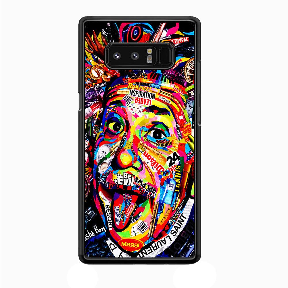Albert Einstein Art Samsung Galaxy Note 8 Case-Rubber / Black (2D Case)-Xtracase