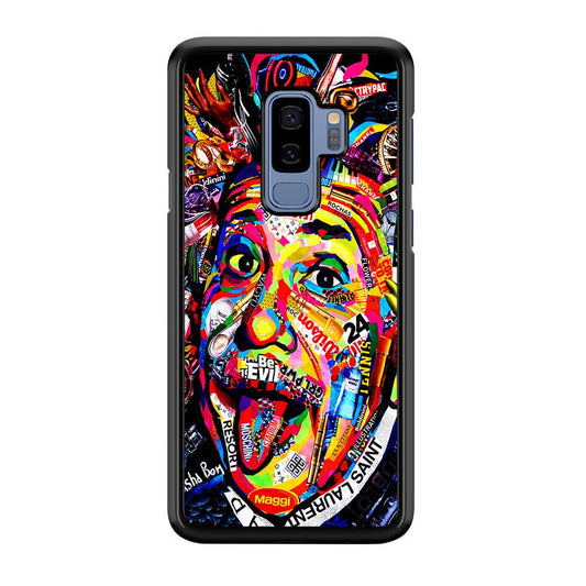 Albert Einstein Art Samsung Galaxy S9 Plus Case-Rubber / Black (2D Case)-Xtracase