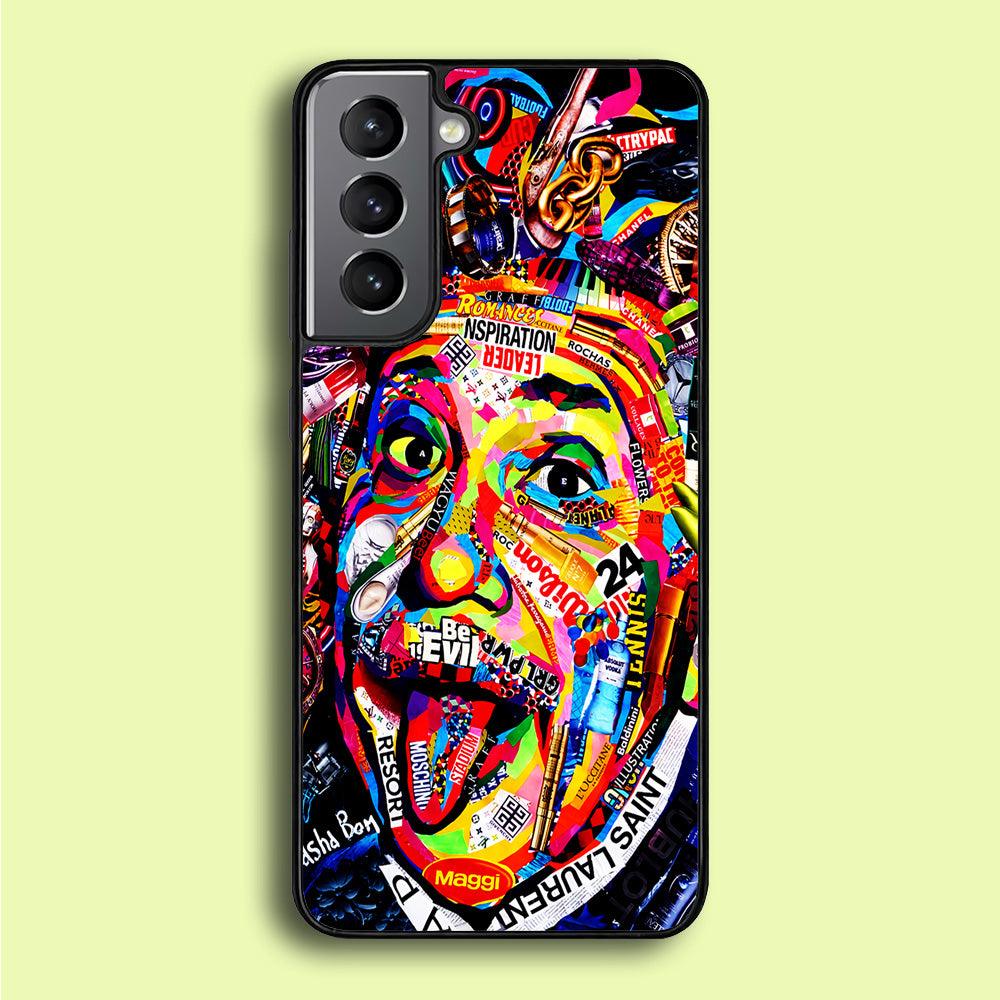 Albert Einstein Art Samsung Galaxy S21 Plus Case-Rubber / Black (2D Case)-Xtracase