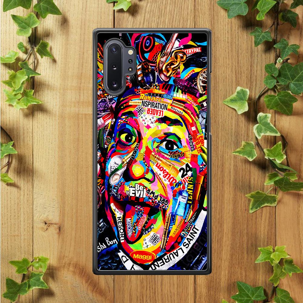Albert Einstein Art Samsung Galaxy Note 10 Plus Case-Rubber / Black (2D Case)-Xtracase