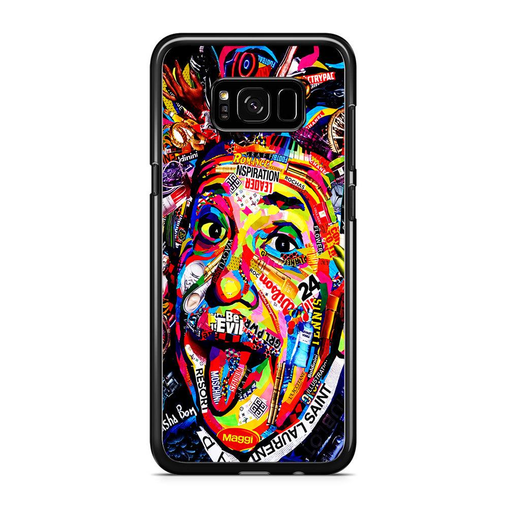 Albert Einstein Art Samsung Galaxy S8 Case-Rubber / Black (2D Case)-Xtracase