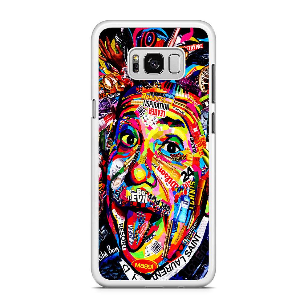 Albert Einstein Art Samsung Galaxy S8 Case-Rubber / White (2D Case)-Xtracase