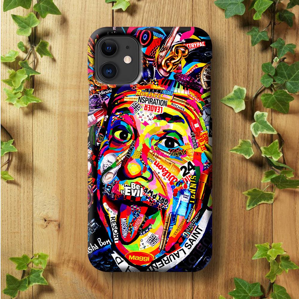 Albert Einstein Art iPhone 11 Case-Plastic / Full Wrap (3D Case)-Xtracase