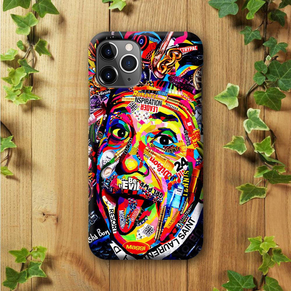 Albert Einstein Art iPhone 11 Pro Max Case-Plastic / Full Wrap (3D Case)-Xtracase
