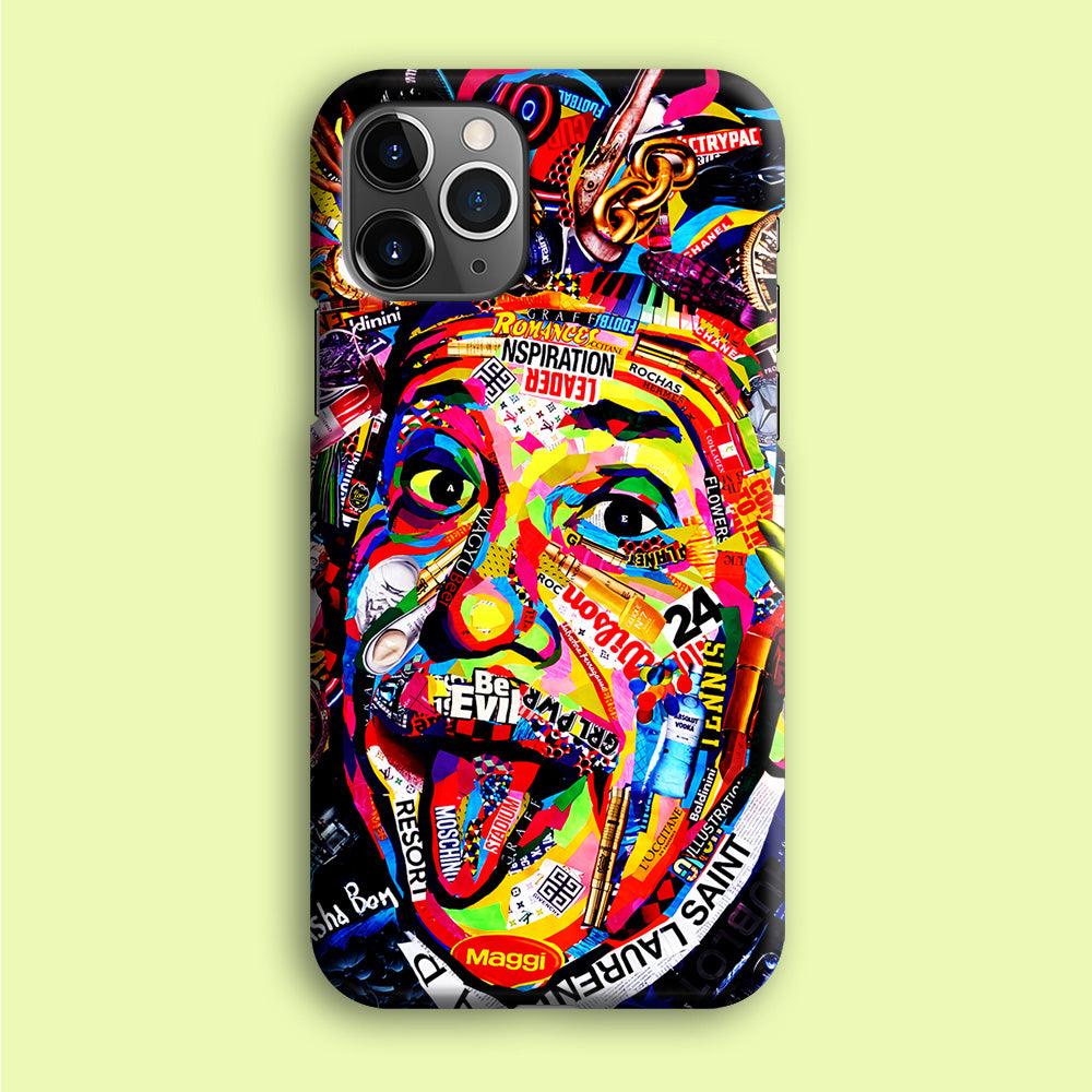Albert Einstein Art iPhone 12 Pro Case-Plastic / Full Wrap (3D Case)-Xtracase