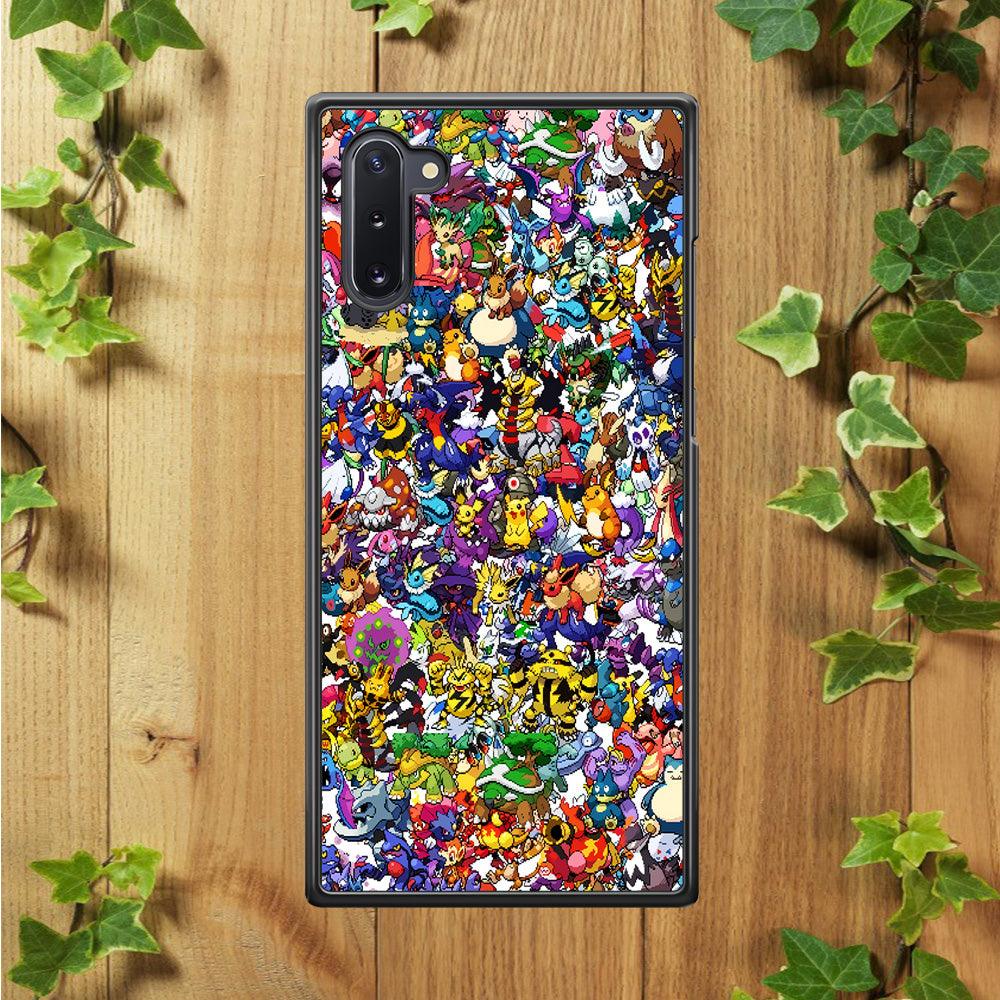 All Pokemon characters Samsung Galaxy Note 10 Case-Rubber / Black (2D Case)-Xtracase