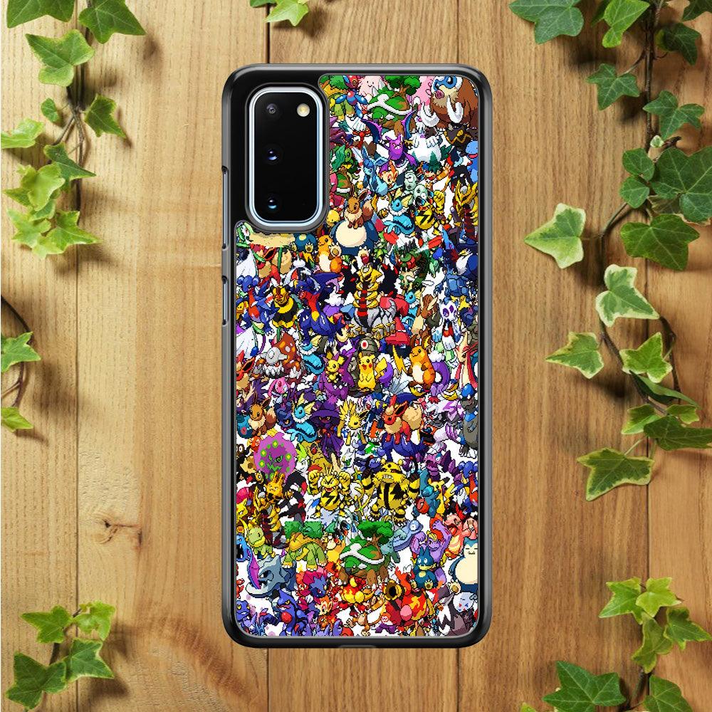 All Pokemon characters Samsung Galaxy S20 Case-Rubber / Black (2D Case)-Xtracase