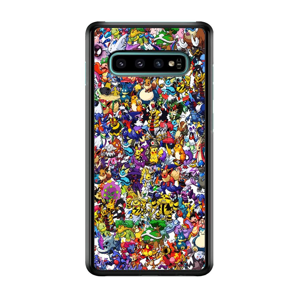 All Pokemon characters Samsung Galaxy S10 Case-Rubber / Black (2D Case)-Xtracase