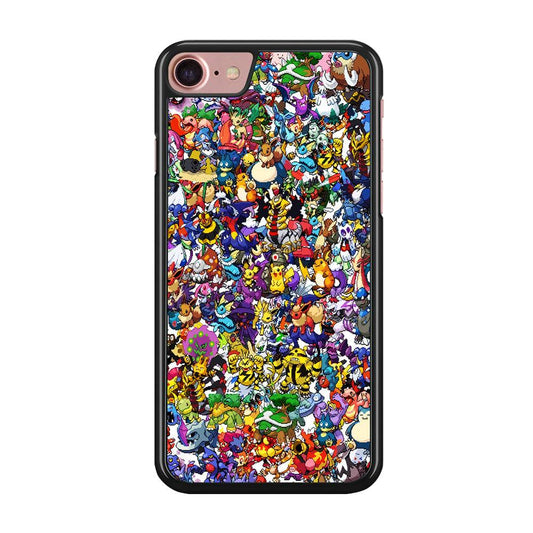 All Pokemon characters iPhone 7 Case-Rubber / Black (2D Case)-Xtracase