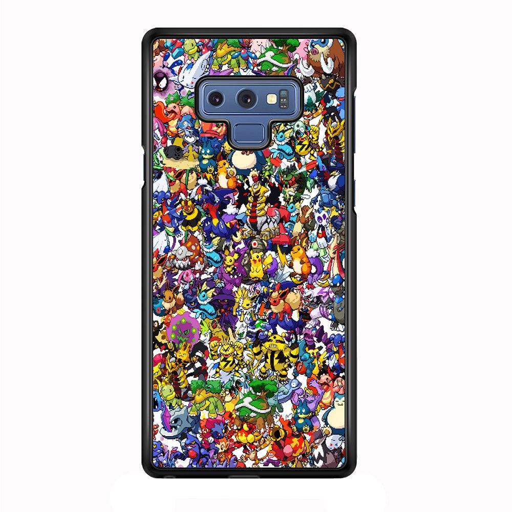 All Pokemon characters Samsung Galaxy Note 9 Case-Rubber / Black (2D Case)-Xtracase