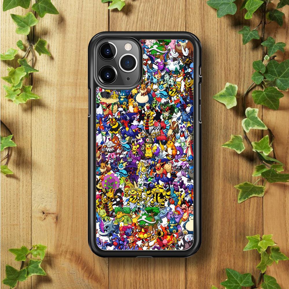 All Pokemon characters iPhone 11 Pro Case-Rubber / Black (2D Case)-Xtracase