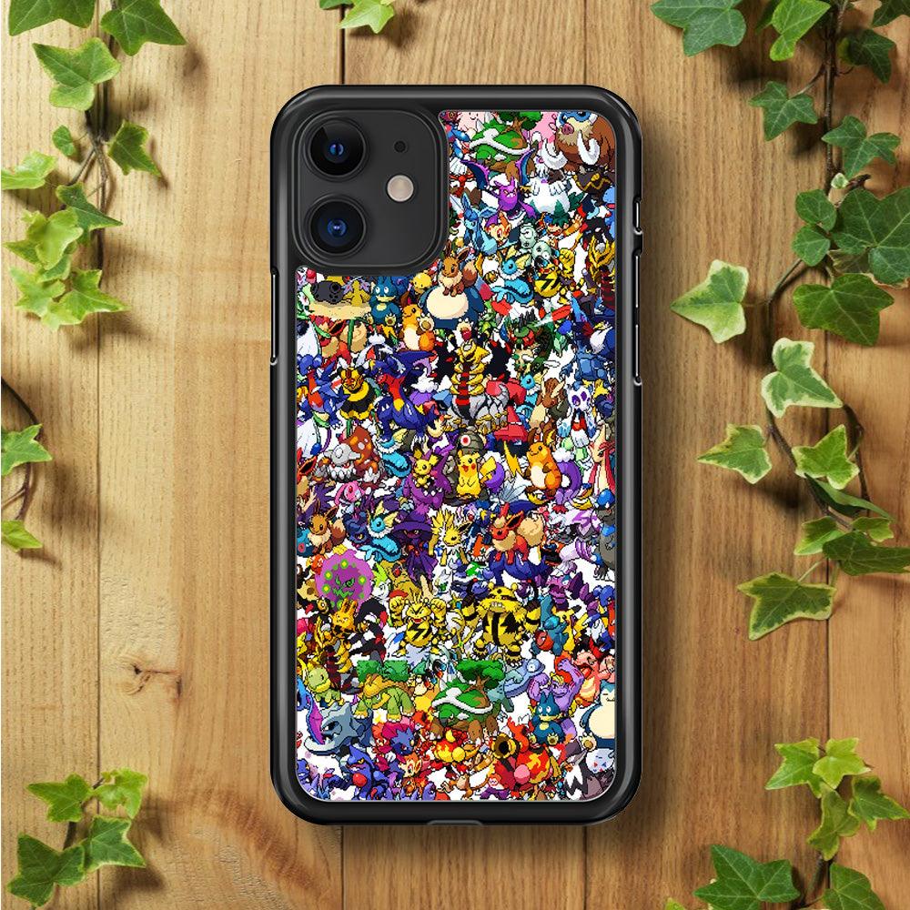 All Pokemon characters iPhone 11 Case-Rubber / Black (2D Case)-Xtracase