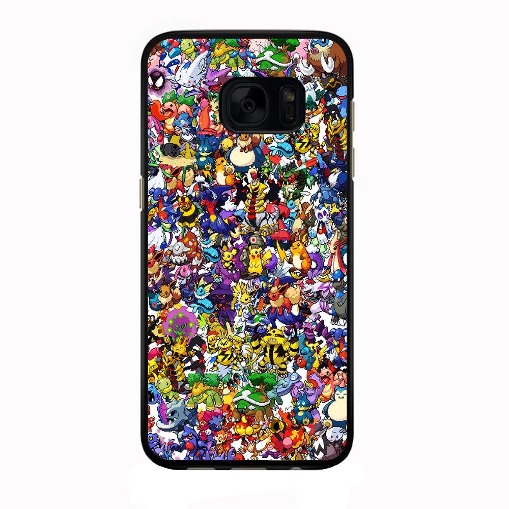 All Pokemon characters Samsung Galaxy S7 Edge Case-Rubber / Black (2D Case)-Xtracase