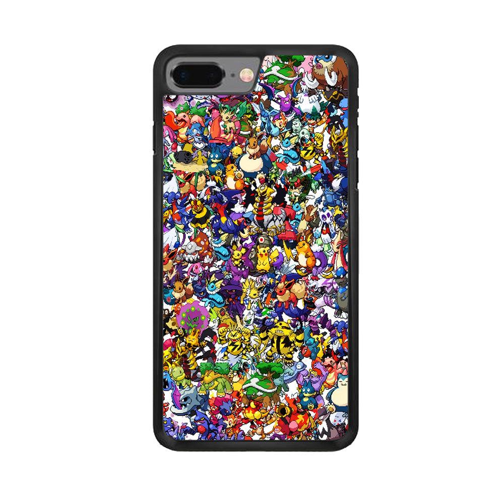 All Pokemon characters iPhone 8 Plus Case-Rubber / Black (2D Case)-Xtracase