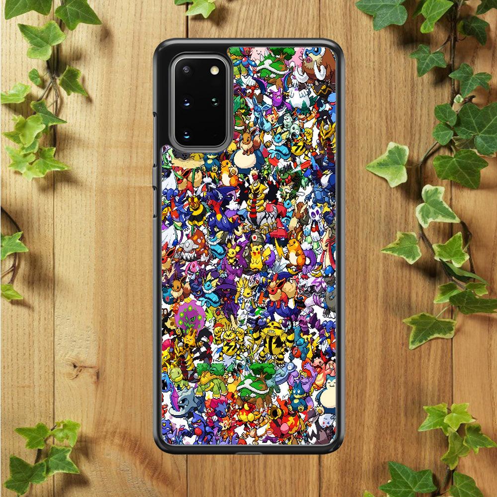 All Pokemon characters Samsung Galaxy S20 Plus Case-Rubber / Black (2D Case)-Xtracase