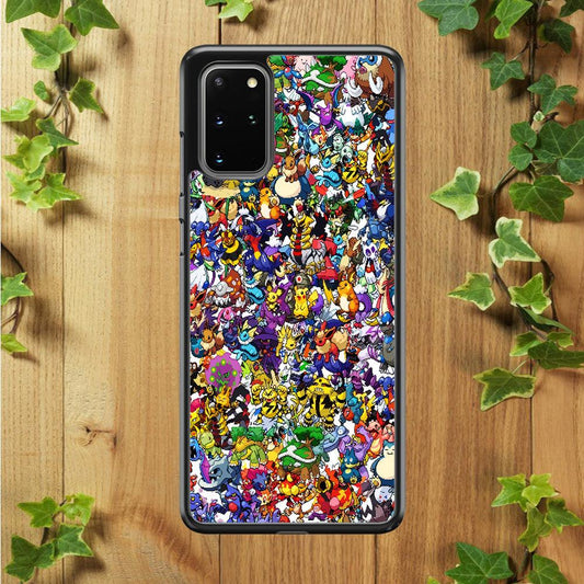 All Pokemon characters Samsung Galaxy S20 Plus Case-Rubber / Black (2D Case)-Xtracase