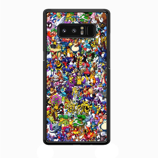 All Pokemon characters Samsung Galaxy Note 8 Case-Rubber / Black (2D Case)-Xtracase