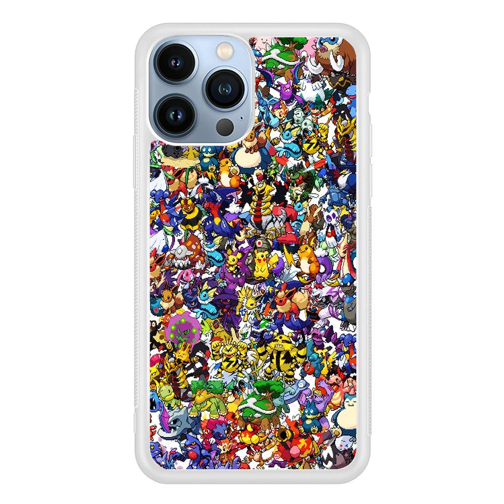 All Pokemon characters iPhone 13 Pro Max Case-Rubber / White (2D Case)-Xtracase