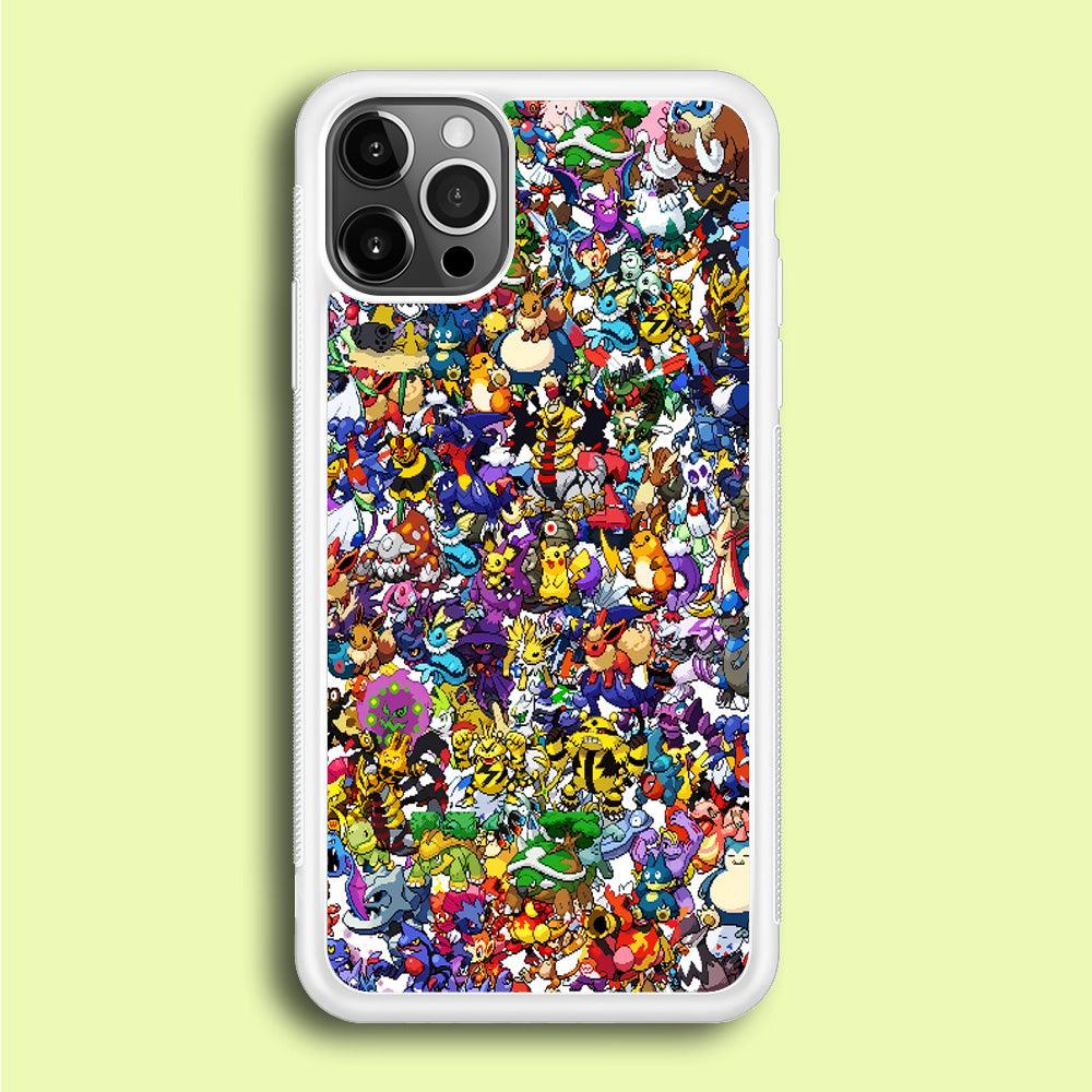 All Pokemon characters iPhone 12 Pro Max Case-Rubber / White (2D Case)-Xtracase