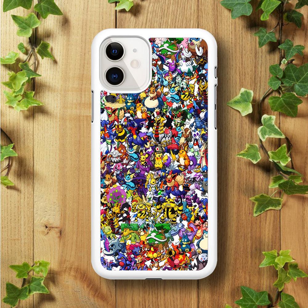 All Pokemon characters iPhone 11 Case-Rubber / White (2D Case)-Xtracase