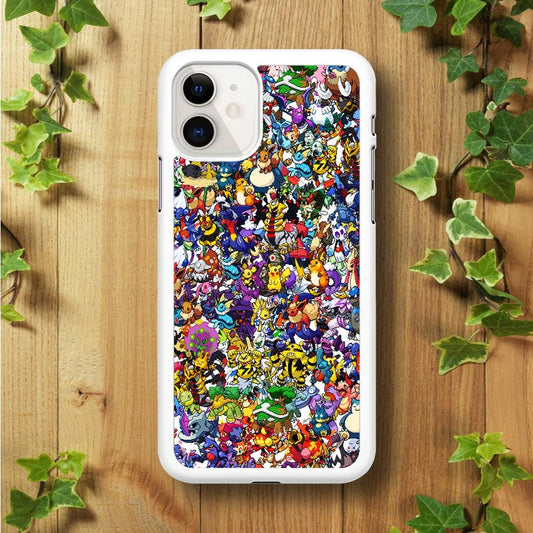 All Pokemon characters iPhone 11 Case-Rubber / White (2D Case)-Xtracase