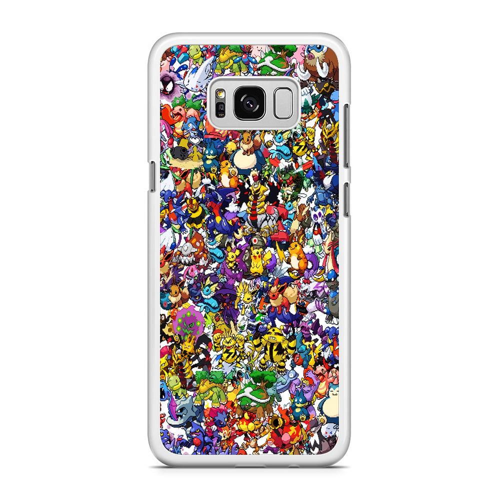 All Pokemon characters Samsung Galaxy S8 Plus Case-Rubber / White (2D Case)-Xtracase