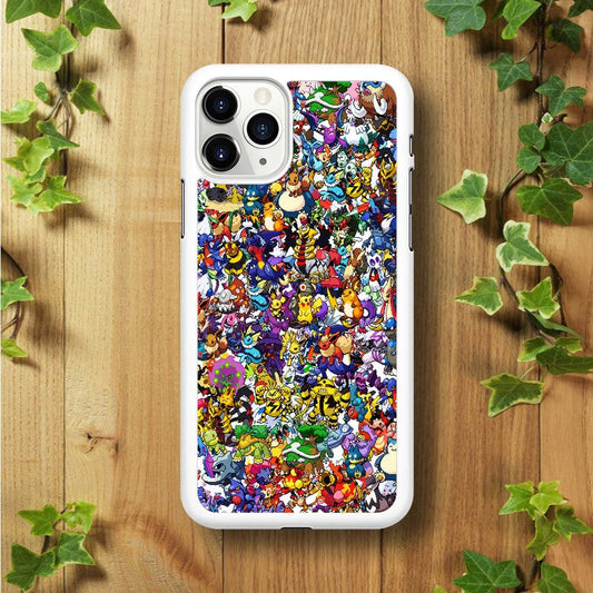 All Pokemon characters iPhone 11 Pro Max Case-Rubber / White (2D Case)-Xtracase