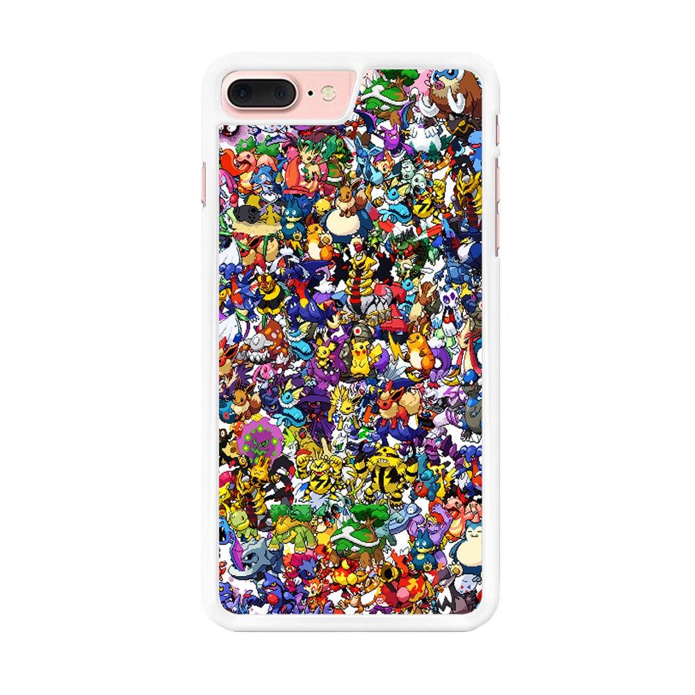 All Pokemon characters iPhone 8 Plus Case-Rubber / White (2D Case)-Xtracase