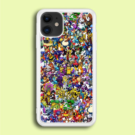 All Pokemon characters iPhone 12 Mini Case-Rubber / White (2D Case)-Xtracase
