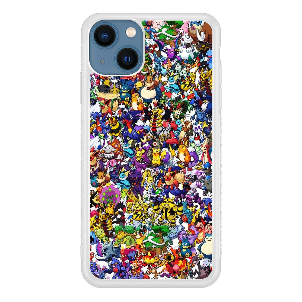 All Pokemon characters iPhone 13 Pro Case-Rubber / White (2D Case)-Xtracase