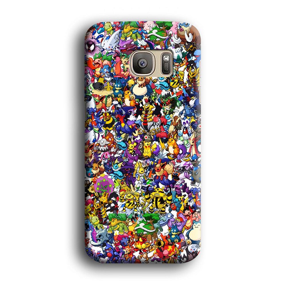 All Pokemon characters Samsung Galaxy S7 Edge Case-Plastic / Full Wrap (3D Case)-Xtracase
