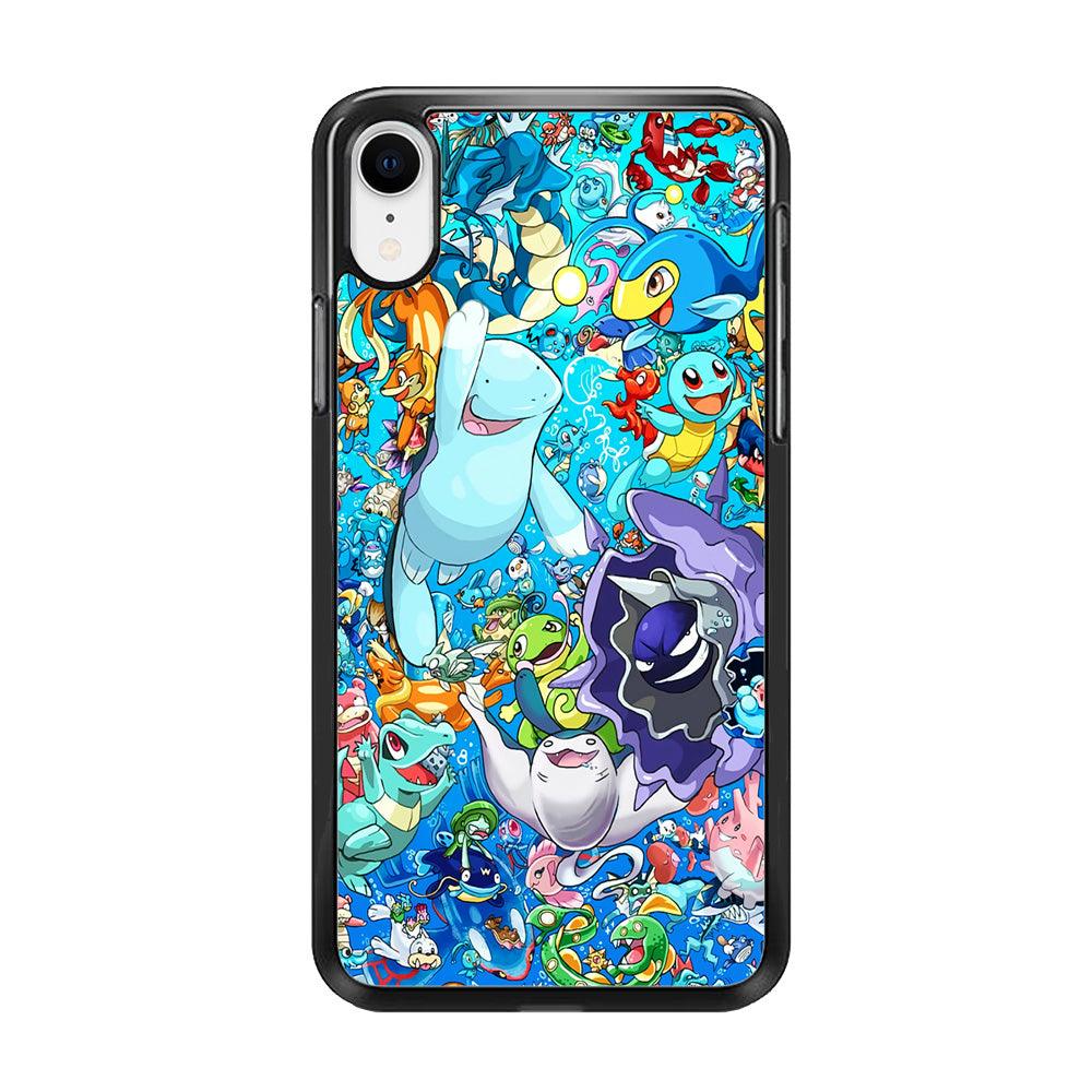 All Water Pokemon iPhone XR Case-Rubber / Black (2D Case)-Xtracase